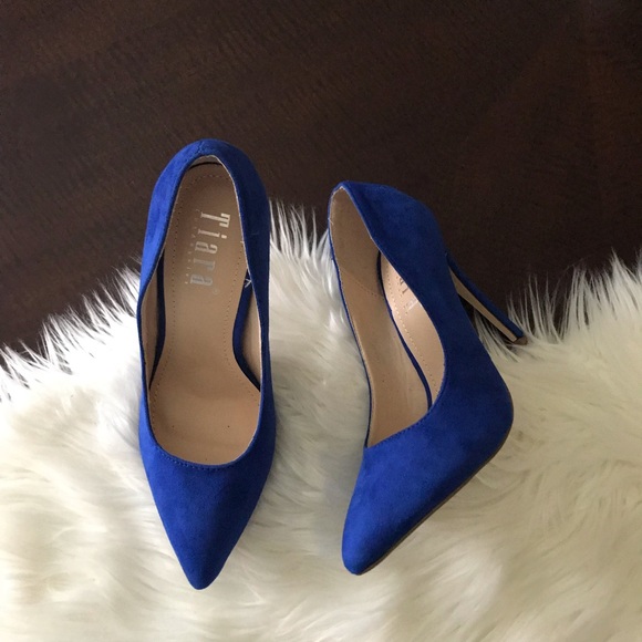 Tiara Shoes - Tiara Los Angeles Royal Blue suede Heel